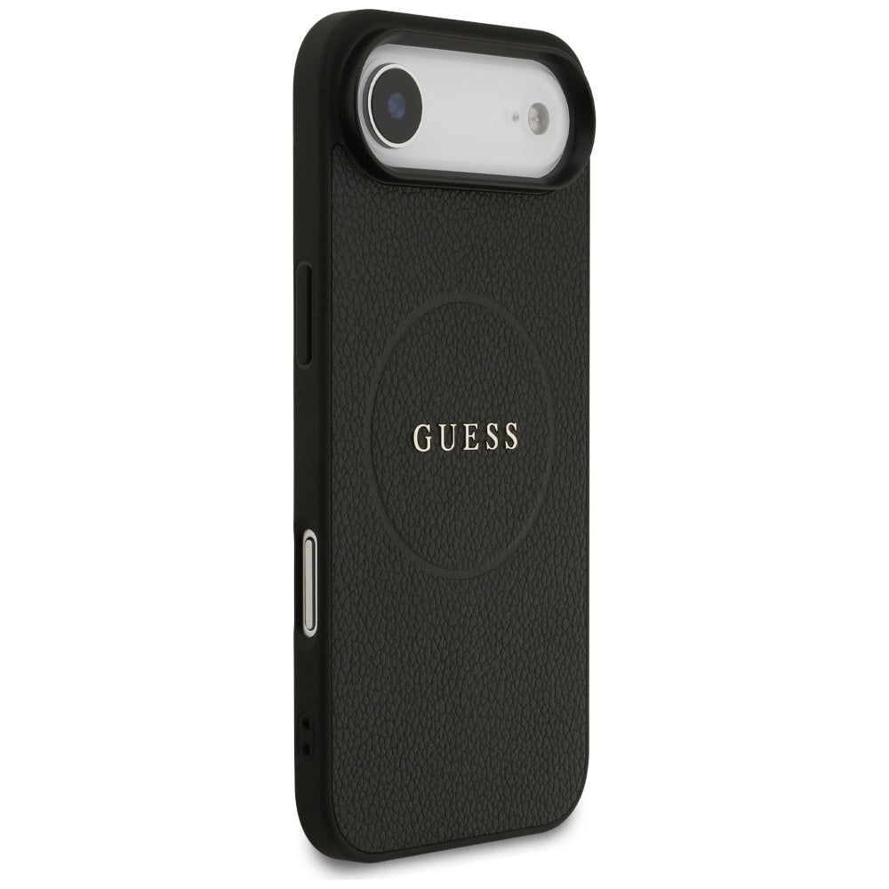 Husa MagSafe za Apple iPhone 17 Air, Guess, Grained Gold Ring, Crna