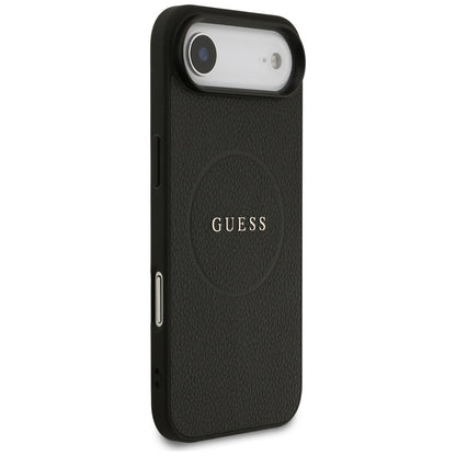 Husa MagSafe za Apple iPhone 17 Air, Guess, Grained Gold Ring, Crna