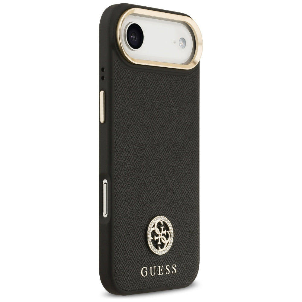 Futrola MagSafe za Apple iPhone 17 Air, Guess, Grained Strass Logo, Crna