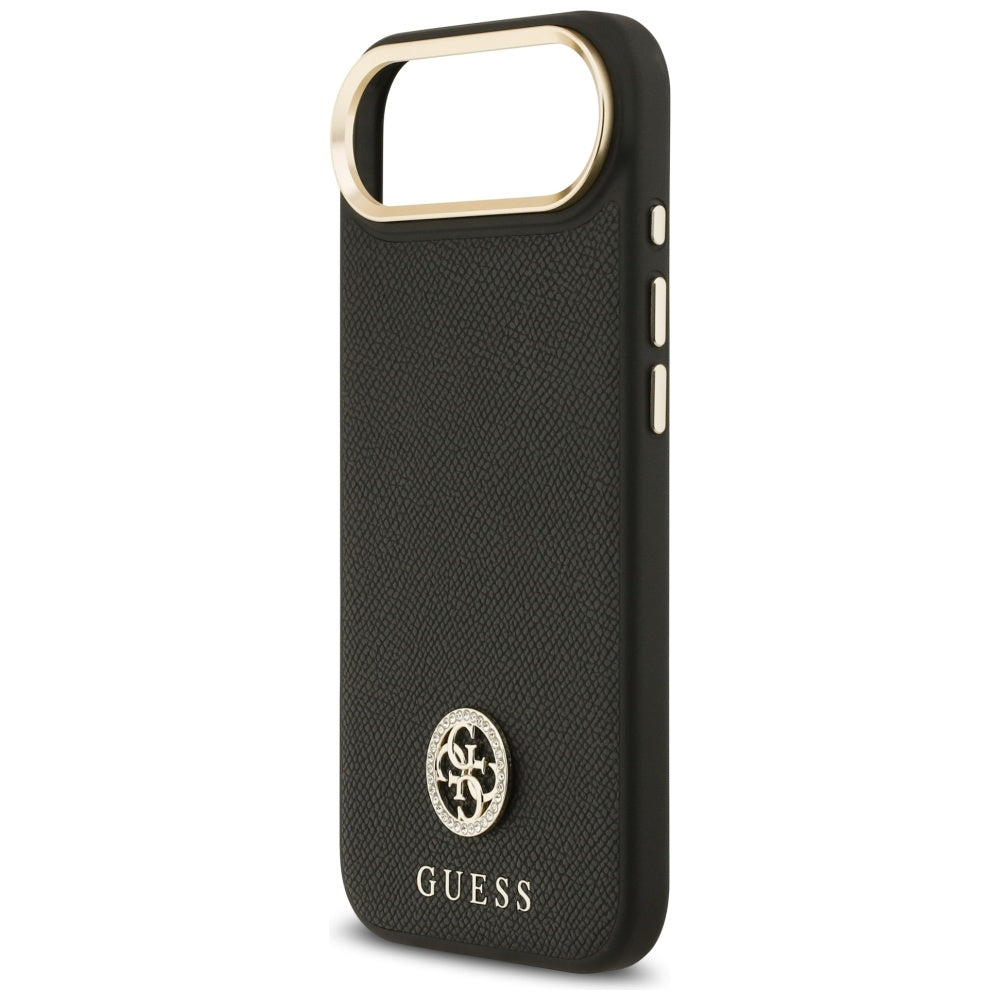 Futrola MagSafe za Apple iPhone 17 Air, Guess, Grained Strass Logo, Crna
