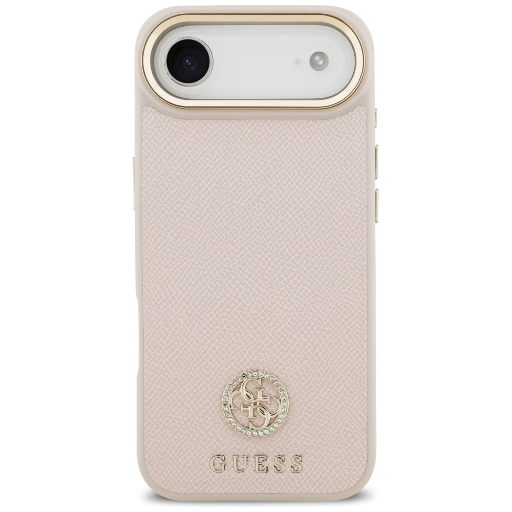 Futrola MagSafe za Apple iPhone 17 Air, Guess, Grained Strass Logo, Roze