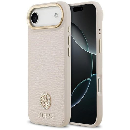 Futrola MagSafe za Apple iPhone 17 Air, Guess, Grained Strass Logo, Roze