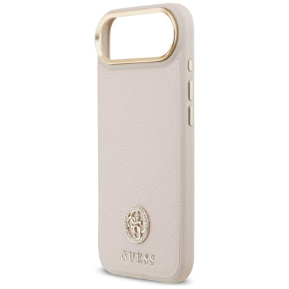 Futrola MagSafe za Apple iPhone 17 Air, Guess, Grained Strass Logo, Roze