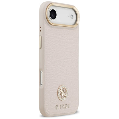 Futrola MagSafe za Apple iPhone 17 Air, Guess, Grained Strass Logo, Roze
