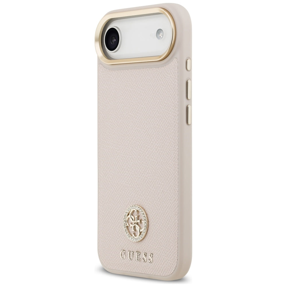 Futrola MagSafe za Apple iPhone 17 Air, Guess, Grained Strass Logo, Roze