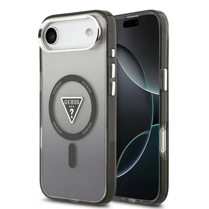 Futrola MagSafe za Apple iPhone 17 Air, Guess, IML Gradient Triangle Logo, Crna