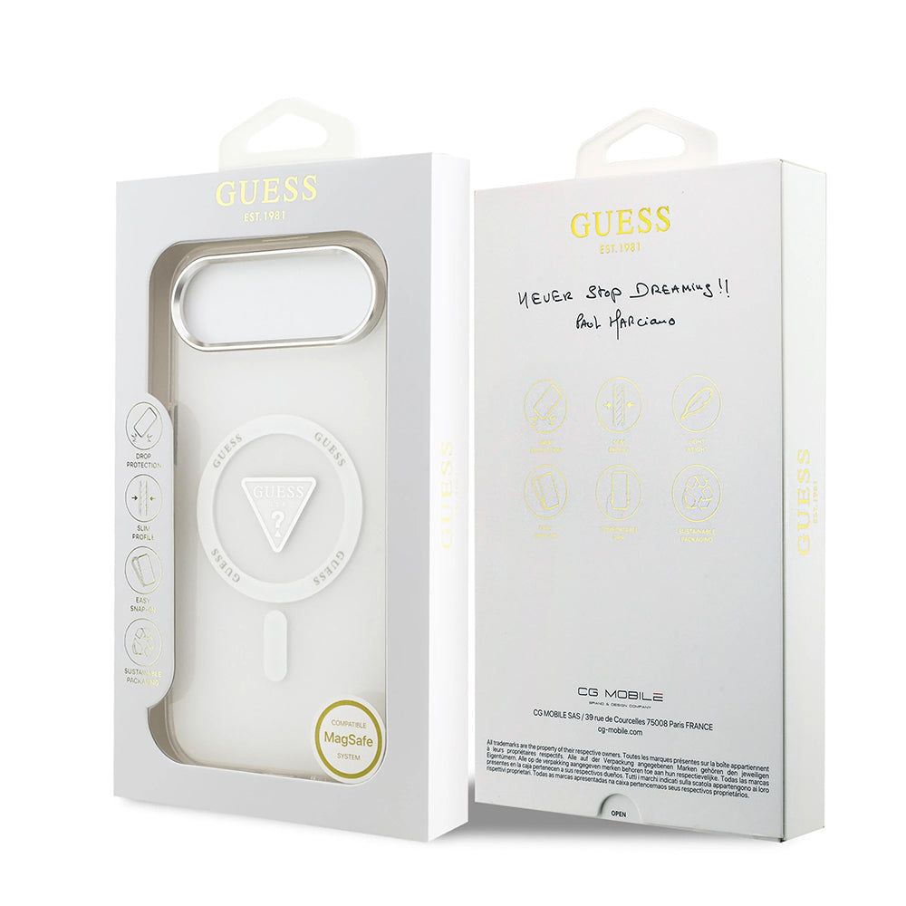 Futrola MagSafe za Apple iPhone 17 Air, Guess, IML Gradient Triangle Logo, Transparentna