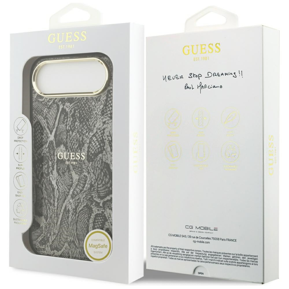Futrola MagSafe za Apple iPhone 17 Air, Guess, Python Pattern, Crna