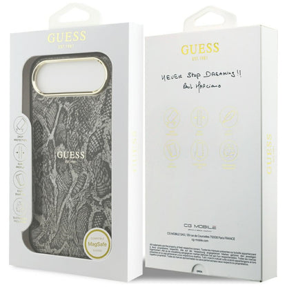 Futrola MagSafe za Apple iPhone 17 Air, Guess, Python Pattern, Crna