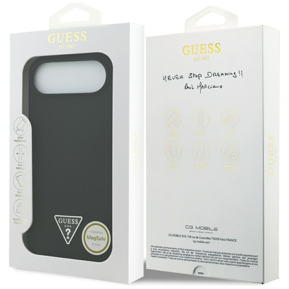 Futrola MagSafe za Apple iPhone 17 Air, Guess, Triangle Logo, Crna