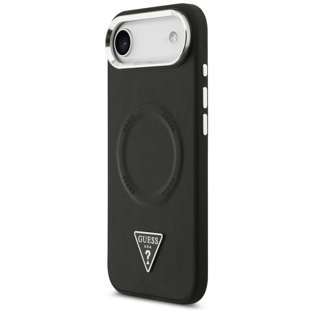 Futrola MagSafe za Apple iPhone 17 Air, Guess, Triangle Logo, Crna Srebrna