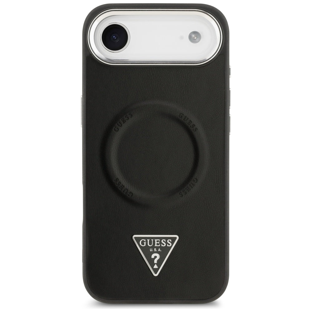 Futrola MagSafe za Apple iPhone 17 Air, Guess, Triangle Logo, Crna Srebrna