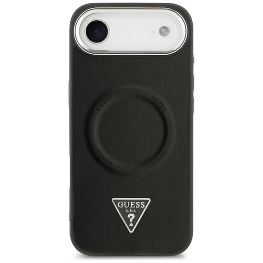 Futrola MagSafe za Apple iPhone 17 Air, Guess, Triangle Logo, Crna Srebrna
