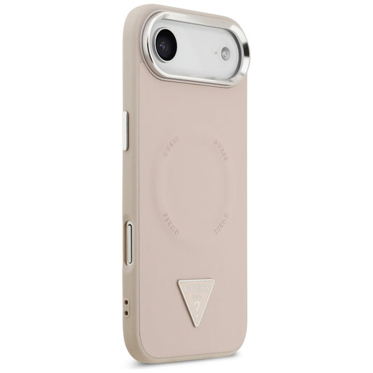 Futrola MagSafe za Apple iPhone 17 Air, Guess, Triangle Logo, Roze Srebrna