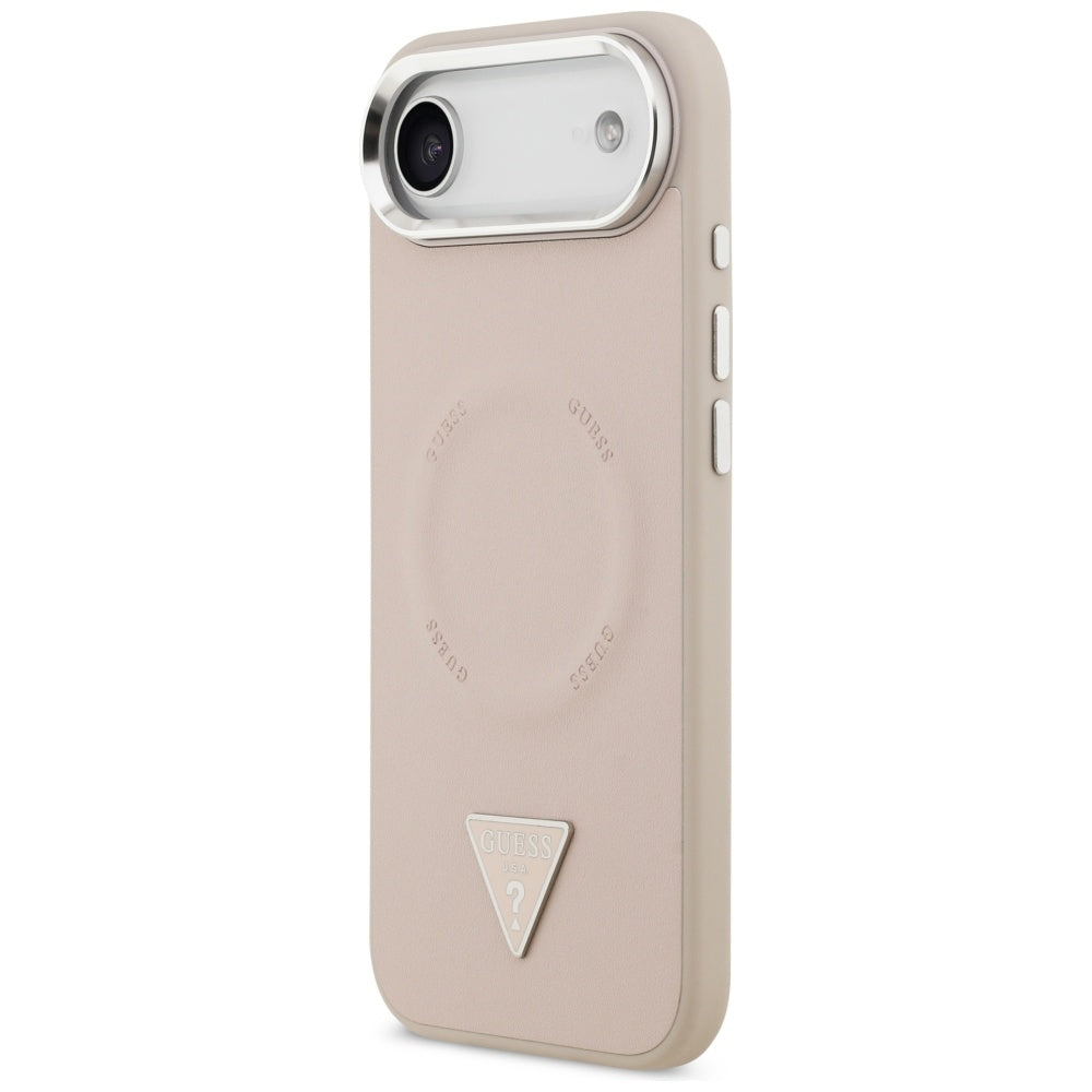 Futrola MagSafe za Apple iPhone 17 Air, Guess, Triangle Logo, Roze Srebrna