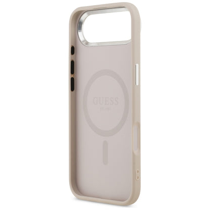 Futrola MagSafe za Apple iPhone 17 Air, Guess, Triangle Logo, Roze Srebrna