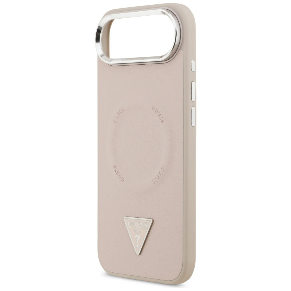 Futrola MagSafe za Apple iPhone 17 Air, Guess, Triangle Logo, Roze Srebrna