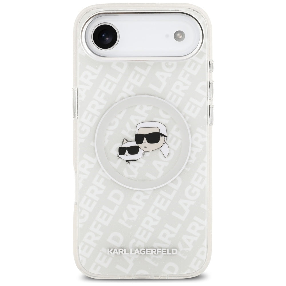Futrola MagSafe za Apple iPhone 17 Air, Karl Lagerfeld, IML Glitter Karl & Choupette`s Heads, Siva