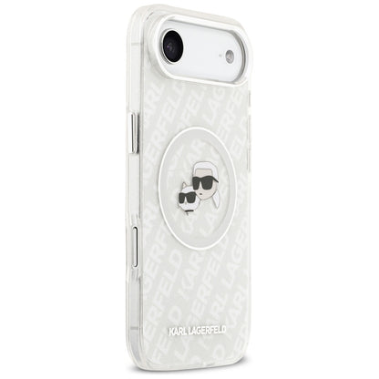 Futrola MagSafe za Apple iPhone 17 Air, Karl Lagerfeld, IML Glitter Karl & Choupette`s Heads, Siva