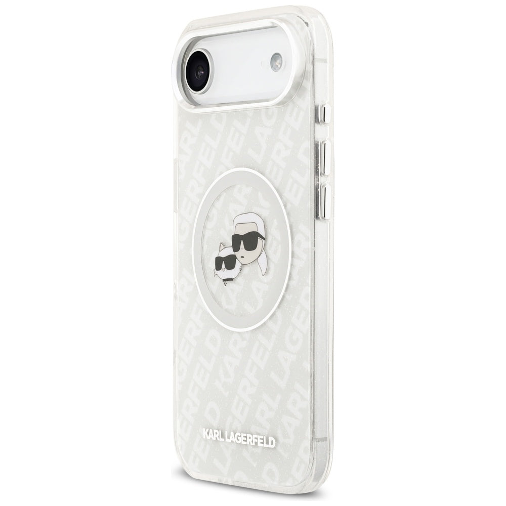 Futrola MagSafe za Apple iPhone 17 Air, Karl Lagerfeld, IML Glitter Karl & Choupette`s Heads, Siva