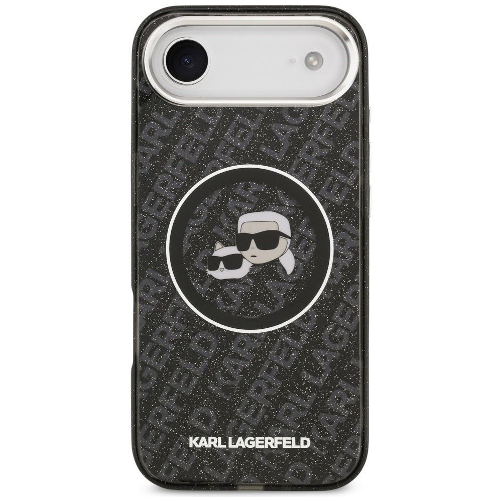 Futrola MagSafe za Apple iPhone 17 Air, Karl Lagerfeld, IML Glitter Karl & Choupette`s Heads, Crna