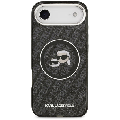 Futrola MagSafe za Apple iPhone 17 Air, Karl Lagerfeld, IML Glitter Karl & Choupette`s Heads, Crna