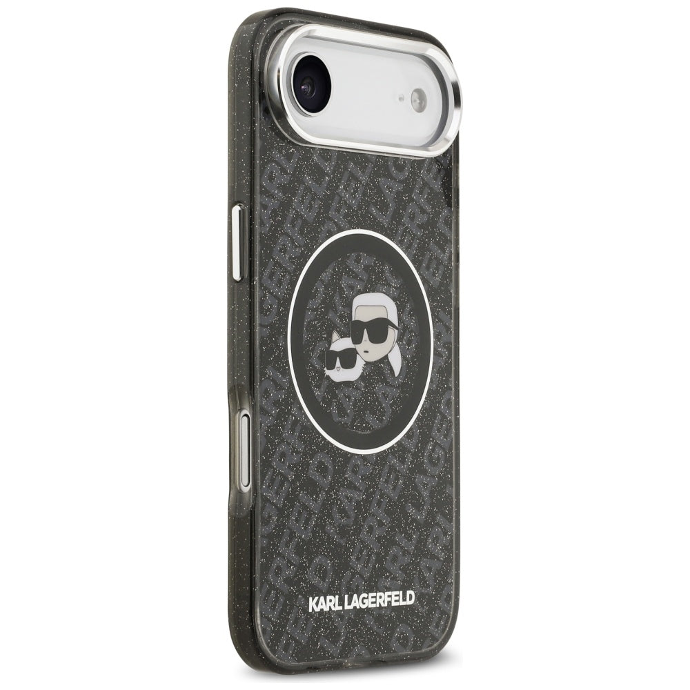 Futrola MagSafe za Apple iPhone 17 Air, Karl Lagerfeld, IML Glitter Karl & Choupette`s Heads, Crna