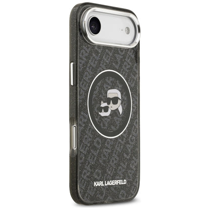 Futrola MagSafe za Apple iPhone 17 Air, Karl Lagerfeld, IML Glitter Karl & Choupette`s Heads, Crna