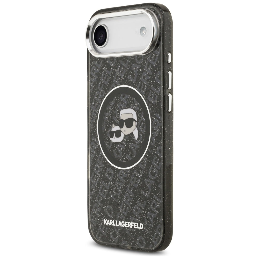 Futrola MagSafe za Apple iPhone 17 Air, Karl Lagerfeld, IML Glitter Karl & Choupette`s Heads, Crna