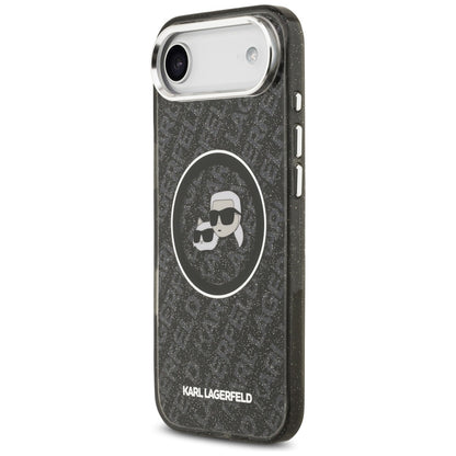 Futrola MagSafe za Apple iPhone 17 Air, Karl Lagerfeld, IML Glitter Karl & Choupette`s Heads, Crna