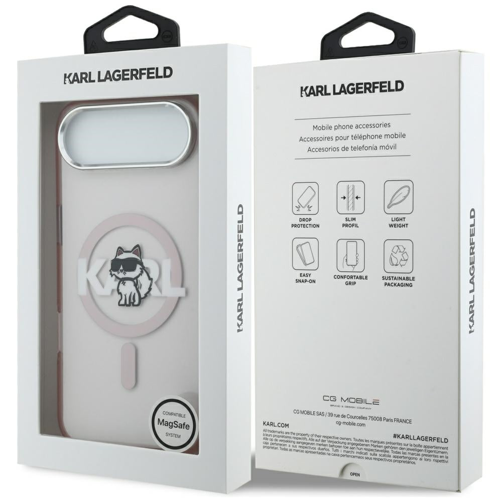 Futrola MagSafe za Apple iPhone 17 Air, Karl Lagerfeld, IML Sketch Logo Choupette, Roze