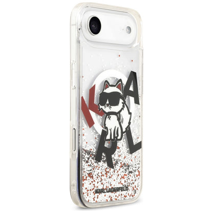 Futrola MagSafe za Apple iPhone 17 Air, Karl Lagerfeld, Liquid Glitter Choupette Logo, Transparentna