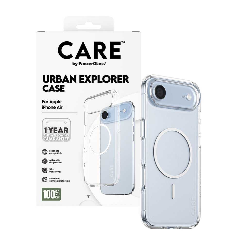 Futrola MagSafe za Apple iPhone 17 Air, PanzerGlass, Care Urban Explorer, Bela Transparentna