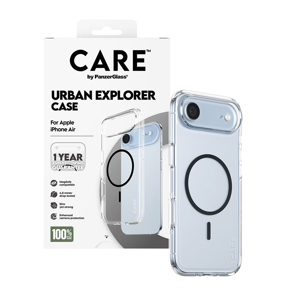 Futrola MagSafe za Apple iPhone 17 Air, PanzerGlass, Care Urban Explorer, Crna Transparentna