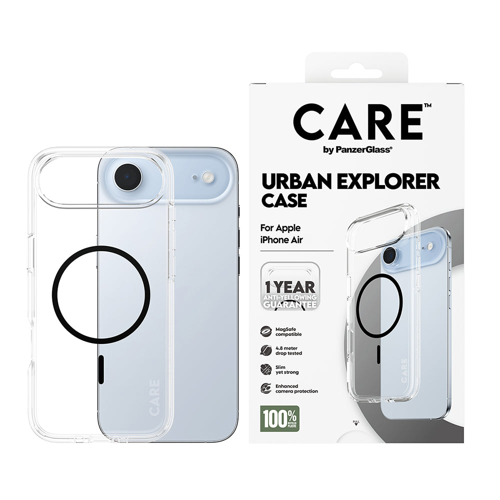 Futrola MagSafe za Apple iPhone 17 Air, PanzerGlass, Care Urban Explorer, Crna Transparentna