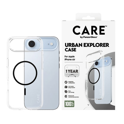 Futrola MagSafe za Apple iPhone 17 Air, PanzerGlass, Care Urban Explorer, Crna Transparentna