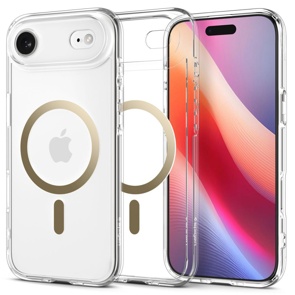 Futrola MagSafe za Apple iPhone 17 Air, Spigen, Ultra Hybrid, Zlatno Transparentna