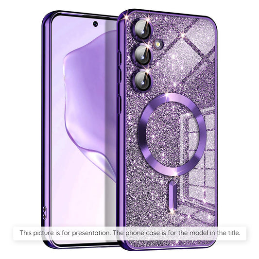 Futrola MagSafe za Apple iPhone 17 Air, Techsuit, Luxury Glitter, Tamno Ljubičasta