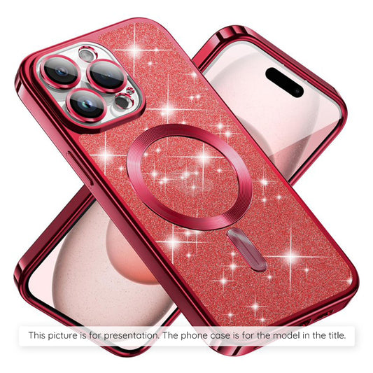 Futrola MagSafe za Apple iPhone 17 Air, Techsuit, Luxury Glitter, Crvena