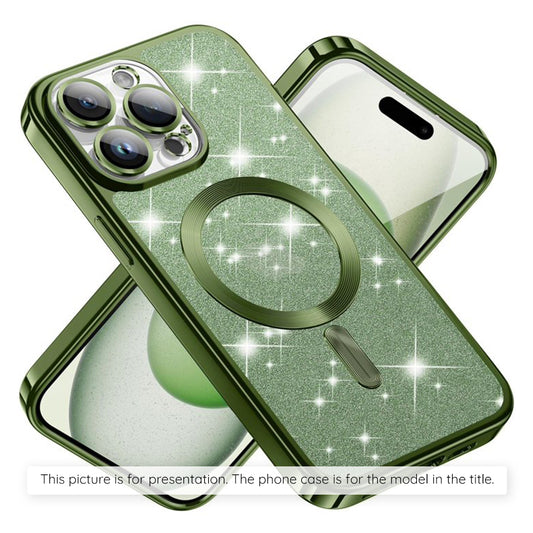 Futrola MagSafe za Apple iPhone 17 Air, Techsuit, Luxury Glitter, Tamno Zelena