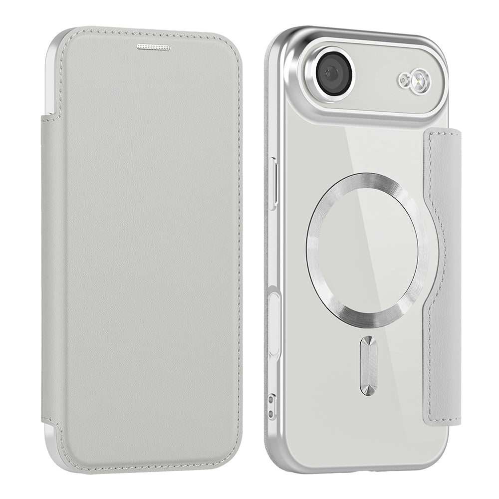 Futrola MagSafe za Apple iPhone 17 Air, Techsuit, SmartMag Book, Siva