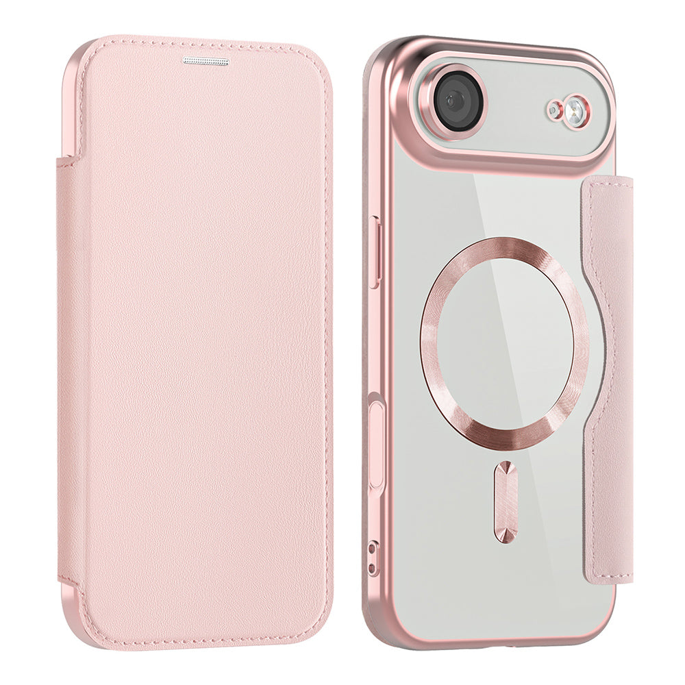 Futrola MagSafe za Apple iPhone 17 Air, Techsuit, SmartMag Book, Roze