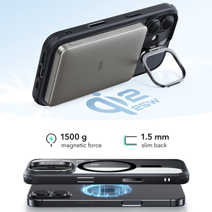 Futrola MagSafe za Apple iPhone 17, ESR, Classic Hybrid Kickstand, Crno Providna