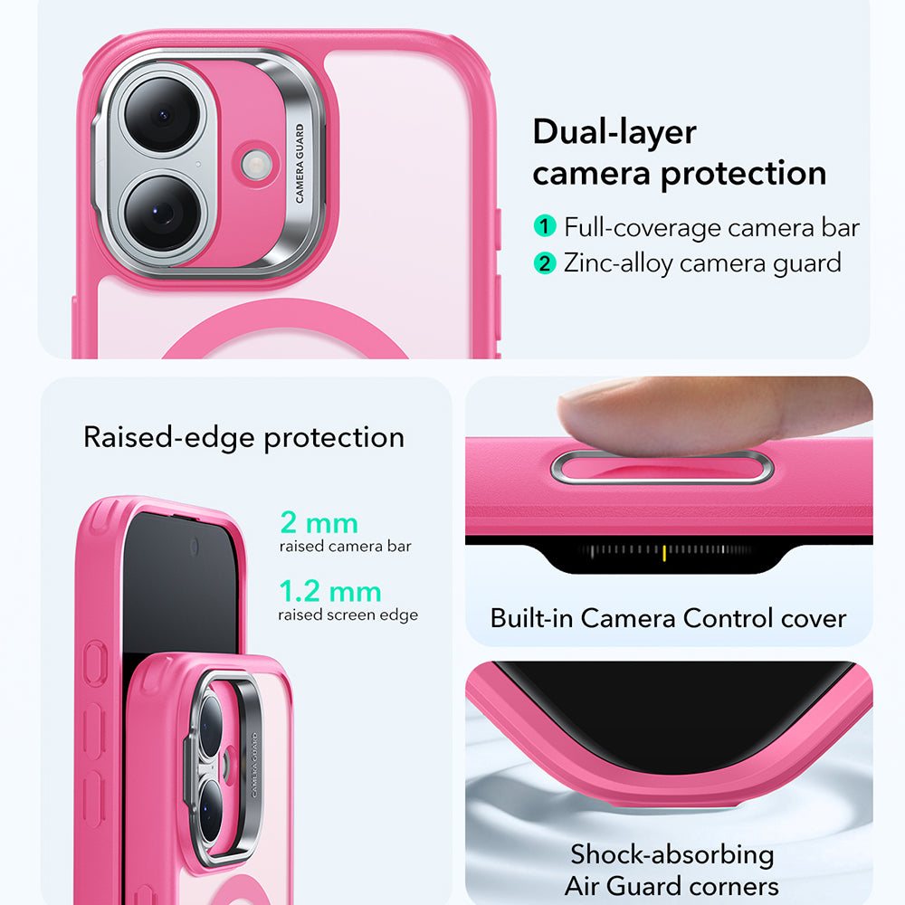Futrola MagSafe za Apple iPhone 17, ESR, Classic Hybrid Kickstand, Roze Saten