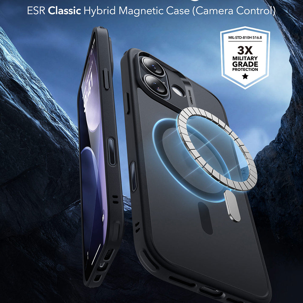 Futrola MagSafe za Apple iPhone 17, ESR, Classic Hybrid, Crna Satinirana