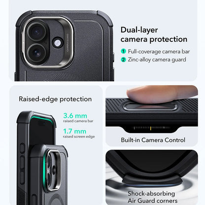 Futrola MagSafe za Apple iPhone 17, ESR, Cyber Armor Kickstand, Crna