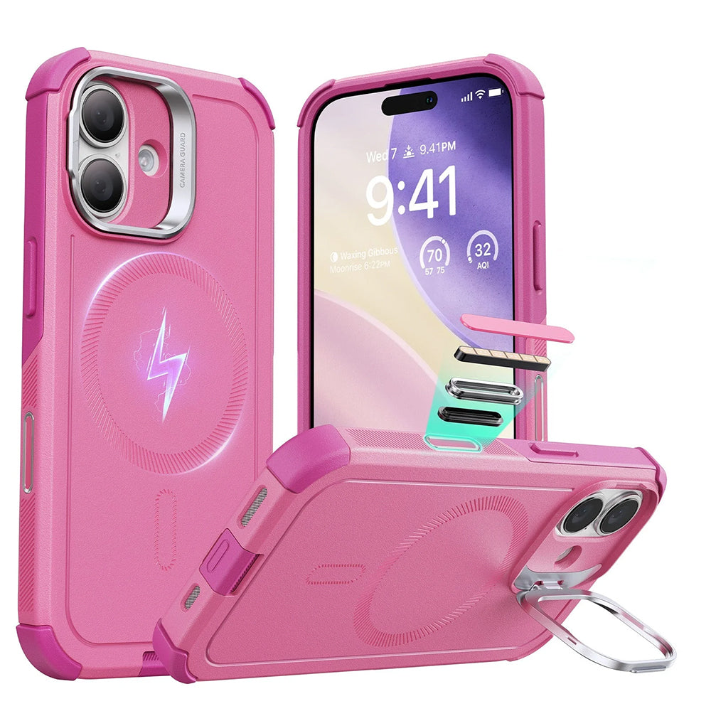 Futrola MagSafe za Apple iPhone 17, ESR, Cyber Armor Kickstand, Roze