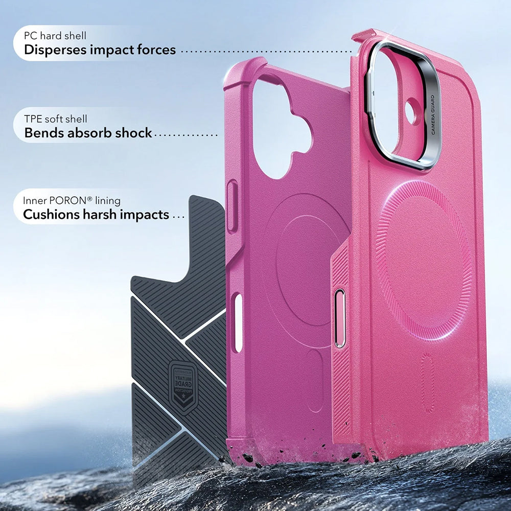 Futrola MagSafe za Apple iPhone 17, ESR, Cyber Armor Kickstand, Roze
