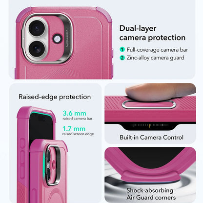 Futrola MagSafe za Apple iPhone 17, ESR, Cyber Armor Kickstand, Roze