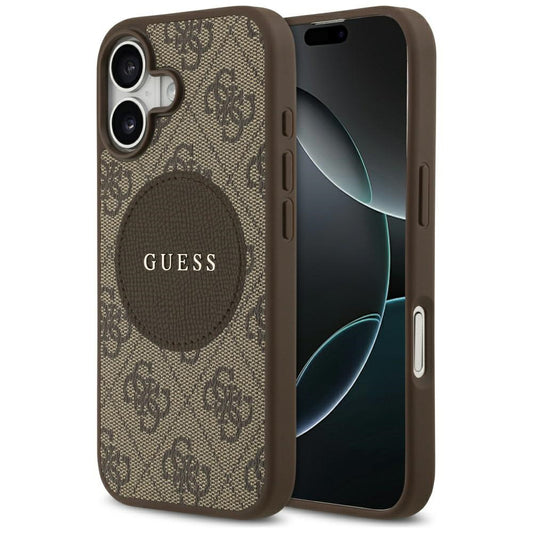 Futrola MagSafe za Apple iPhone 17, Guess, 4G Circle Classic Logo, Braon